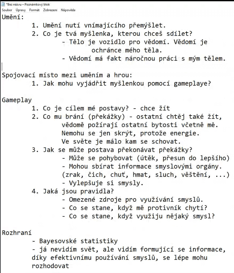 Notes for figuring outh the concept of the game.